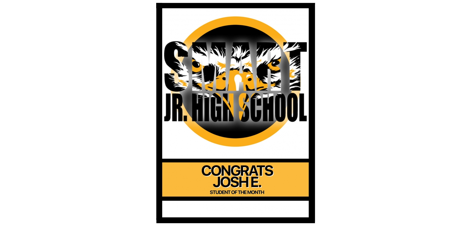 image of Smart Jr. High logo and student of the month boarder