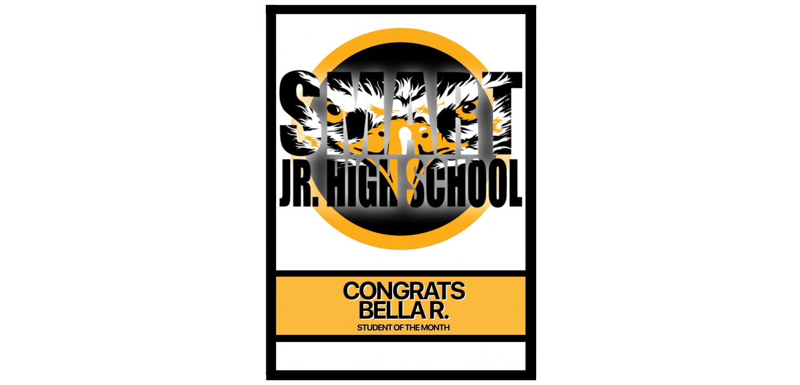 image of Smart Jr. High logo and student of the month boarder